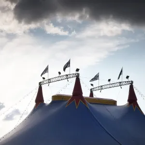 The roof (big top) of the traveling circus