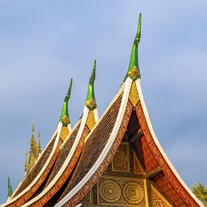 Roof of Wat Xieng Thong Sim ordination hall