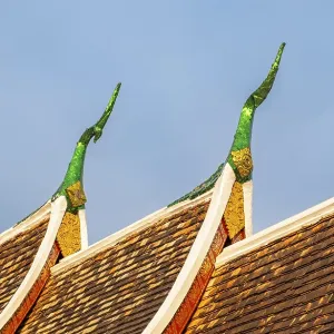Roof of Wat Xieng Thong Sim ordination hall Roof of Wat Xieng Thong Sim ordination hall