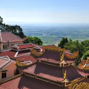 Roofs of the temple on the mountain of the black woman
