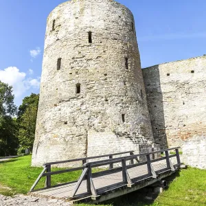 Rough stone tower of the ancient Izborsk fortress Rough stone tower of the ancient Izborsk fortress