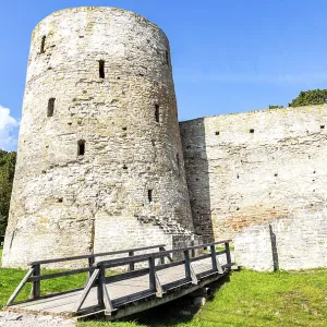 Rough stone tower of the ancient Izborsk fortress Rough stone tower of the ancient Izborsk fortress