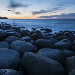 Round stones on the beach of Utakleiv Round stones on the beach of Utakleiv