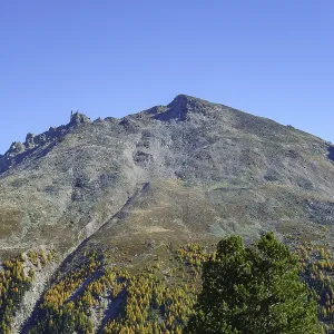 Rugged mountain landscape under blue sky