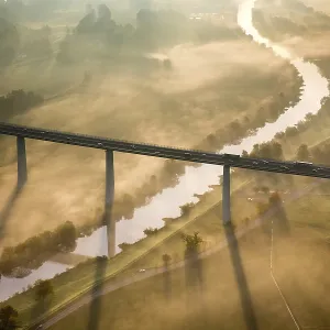 Ruhr viaduct over Ruhr, Bundesautobahn A52 Ruhr viaduct over Ruhr, Bundesautobahn A52