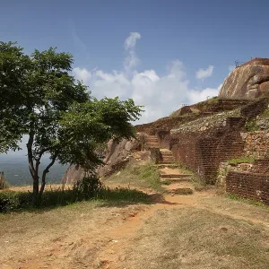 Ruins on top of Sigiriya Lion's rock palace and fortress Ruins on top of Sigiriya Lion's rock palace and fortress