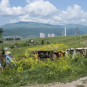 Rusty Vehicles in Armenian Meadow Print Rusty Vehicles in Armenian Meadow Print