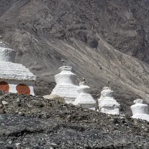 Sacred stupas in Ladakh, northern India