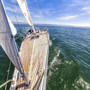 Sailing yacht on Lake Constance