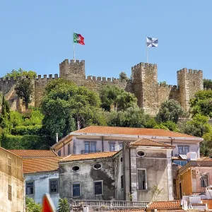Saint George Castle Print, Lisbon Medieval Architecture