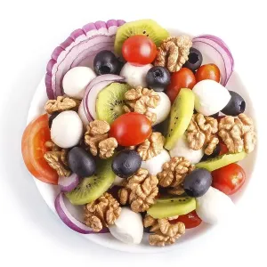 Salad with cherry tomatoes, mozzarella cheese Salad with cherry tomatoes, mozzarella cheese