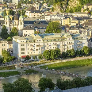 Salzburg Old Town on Sunny Summer Evening
