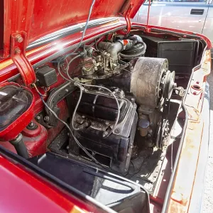 Samara, Russia - May 8, 2022: ZAZ-968 vehicle car engine