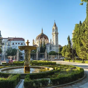 San Manuel y San Benito Parish seen from the Retiro Park in the city of Madrid