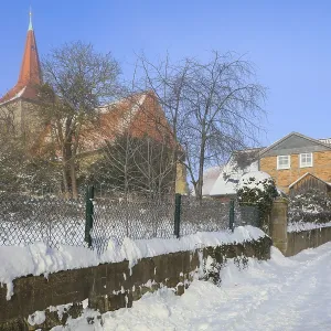 Sankt Marien church and half-timbered house