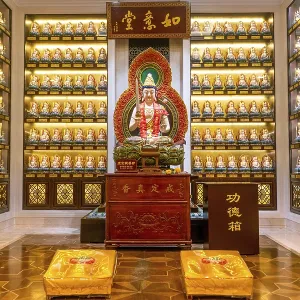 Sanya, Hainan/China-08.04.2020:The view inside Nanshan Temple - buddhist temple in Sanya