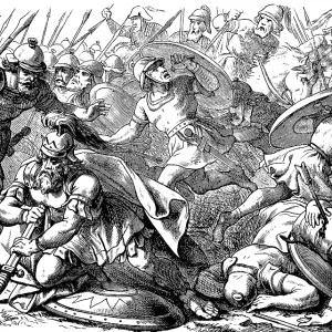 Saul took the sword and fell in it