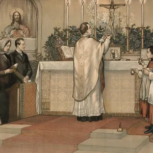 Scene from the biblical story, church service