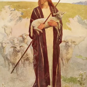 Scene from the biblical story, The Good Shepherd