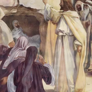 Scene from the biblical story, The Raising of Lazarus is a central miracle in the Gospel of John