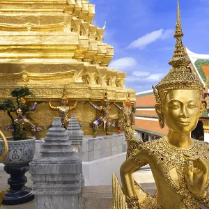 Scenic golden temple of Emerald Buddha Wat Phra Kaew in Bangkok Scenic golden temple of Emerald Buddha Wat Phra Kaew in Bangkok