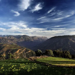 Scenic view of the High Atlas Mountains under a dramatic sky