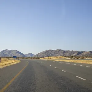 Scenic view of the open road between Windhoek and Outjo Scenic view of the open road between Windhoek and Outjo