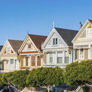 San Francisco Print: Painted Ladies Row Houses