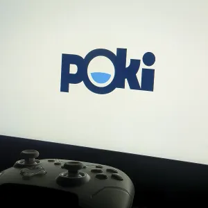 Poki Logo with Gaming Controller Print