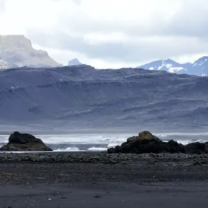 Icelandic Atlantic Seashore Print with Black Sand