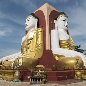 Four Seated Buddha Shrine at Kyaikpun Pagoda in Bago