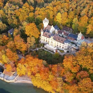 Seeburg Castle at Lake Starnberg in the evening light