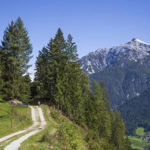 Serles mountain with hiking trail Serles mountain with hiking trail