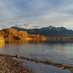 Shore of Lake Chiemsee in autumn