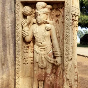 Showing stories of Buddha on lower panel of north pillar front side of eastern gateway of stupa 1 Showing stories of Buddha on lower panel of north pillar front side of eastern gateway of stupa 1