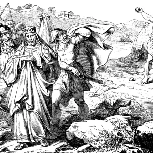 Simei throws stones and curses David