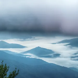 The simple layers of the Smokies at sunset - Smoky Mountain Nat