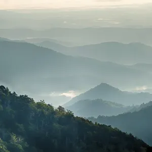 The simple layers of the Smokies at sunset - Smoky Mountain Nat