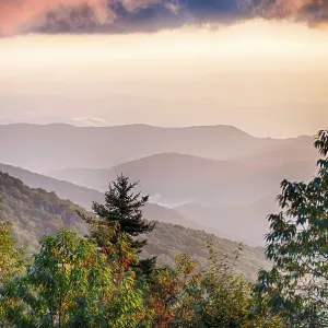 The simple layers of the Smokies at sunset - Smoky Mountain Nat