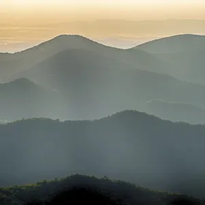 The simple layers of the Smokies at sunset - Smoky Mountain Nat