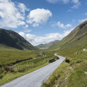 Single-lane road, Highlands, Scotland Single-lane road, Highlands, Scotland