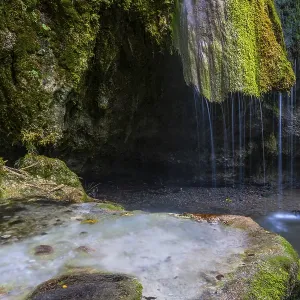 Sinterstein with mosses, Hinanger waterfalls