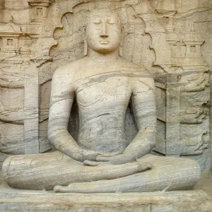 Sitting Buddha sculpture in Polonnaruwa in Sri Lanka Sitting Buddha sculpture in Polonnaruwa in Sri Lanka