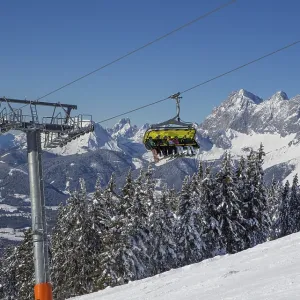 Ski area Planai with view to the Dachstein massif