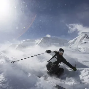 Skier, St. Moritz, Grisons, Switzerland, Europe