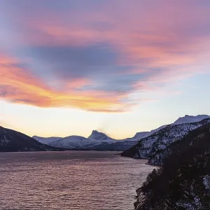 Skjomen Fjord, Lappviktinden Mountain behind Skjomen Fjord, Lappviktinden Mountain behind