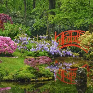 Small bridge in Japanese garden Small bridge in Japanese garden
