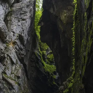 Small bridge leads over the gorge