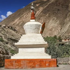 Small buddhist stupa in the mountains in Yunnan province