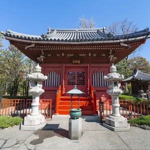 Small red pavilion, Buddhist temple complex Small red pavilion, Buddhist temple complex